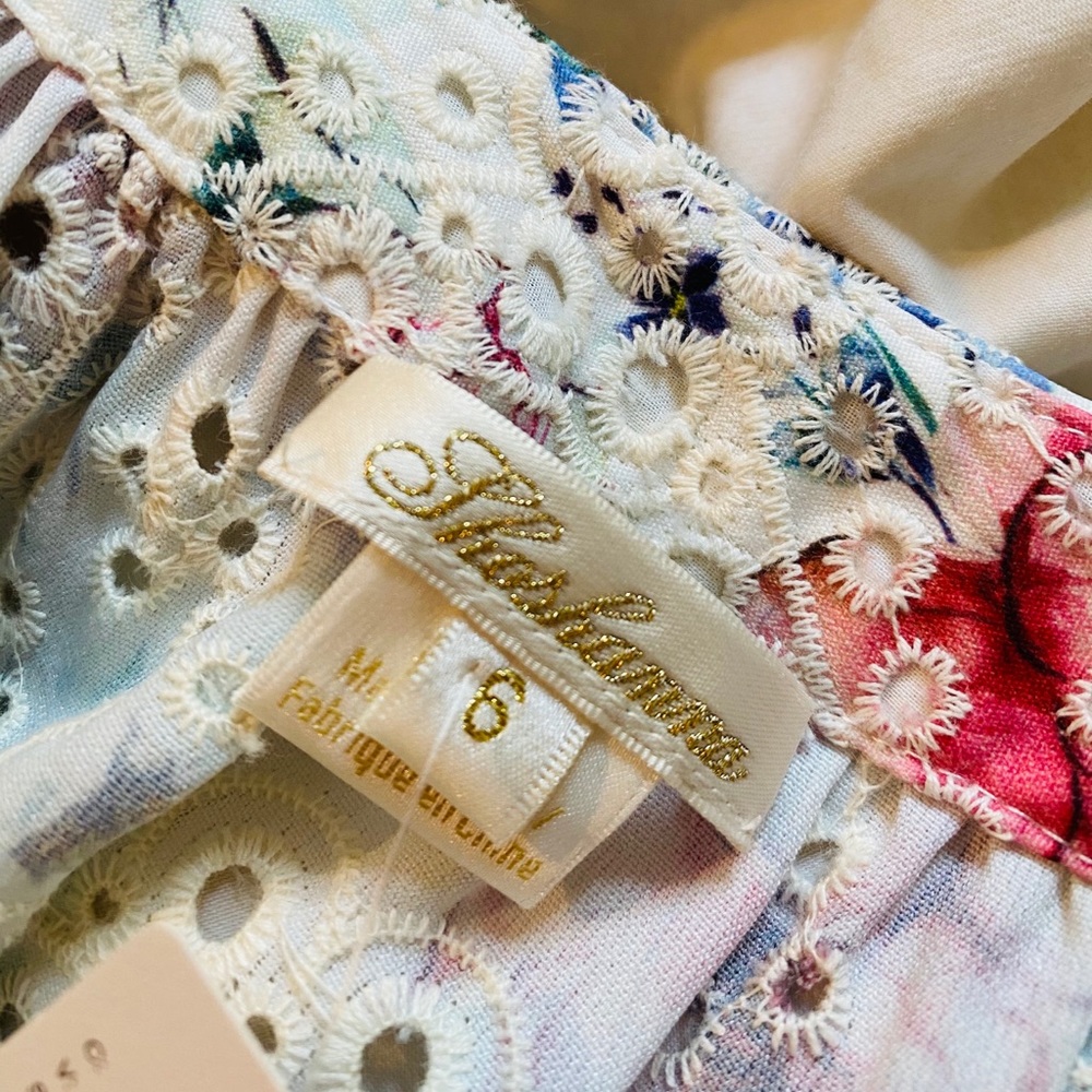 NWT Anthropologie Floral Eyelet MIDI Dress - Picture 9 of 11